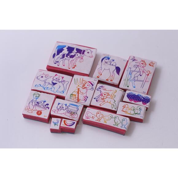Vintage Lisa Frank Farm Animals, Message Stamp Set, Pets, LFI, Card Making, Scr - Picture 1 of 5